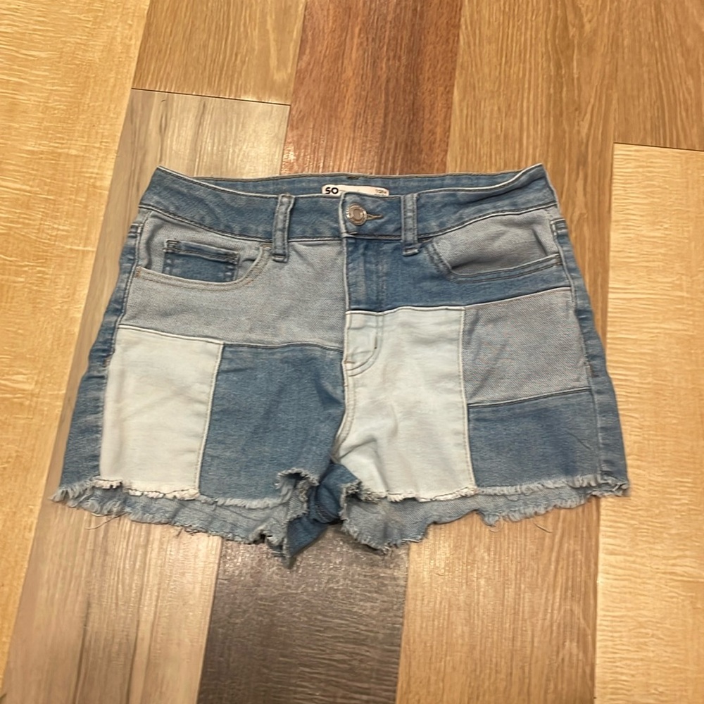 Cute color block high rise shorts